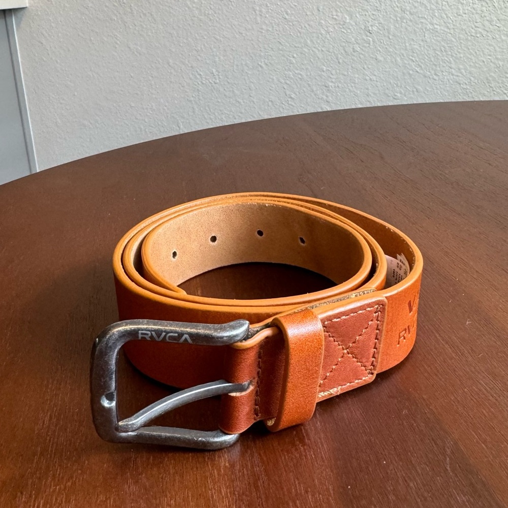 RVCA Men's "Truce" Tan Leather Belt